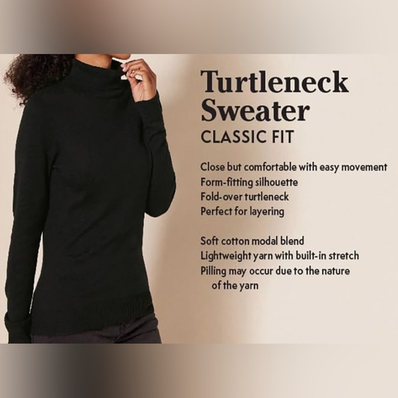 80. NWT Women’s Long Sleeve Turtleneck Sweater - Picture 5 of 6